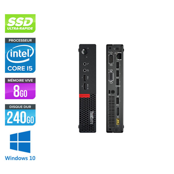 Lenovo ThinkCentre M710q Desktop  Intel Core i5 (7th Gen) 7400T 2.4GHz 8GB DDR4  256GB SSD Windows 10 Pro 64-bit – Image 4